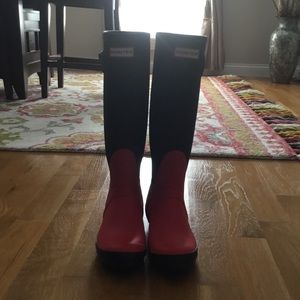 Women’s Black and Red Hunter Boots